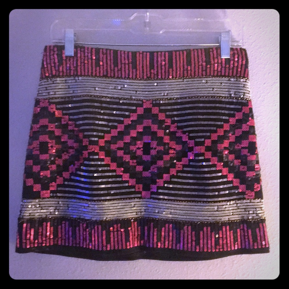 Pink sequin skirt